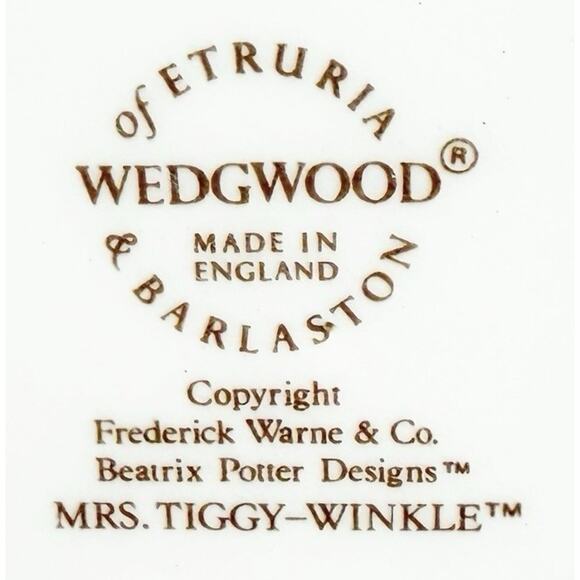 Vintage Wedgwood Beatrix Potter Mrs. Tiggle Wiggly Round Baby Bowl Dish England - Picture 10 of 10